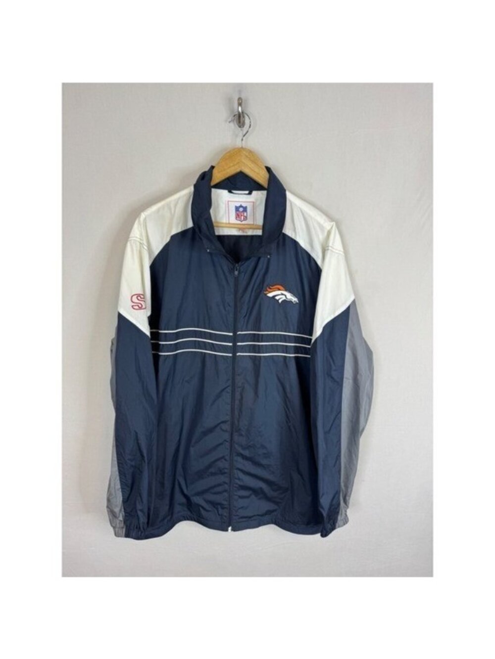 NFL Denver Broncos G-III Apparel Windbreaker Jacket Navy Blue White XXL
